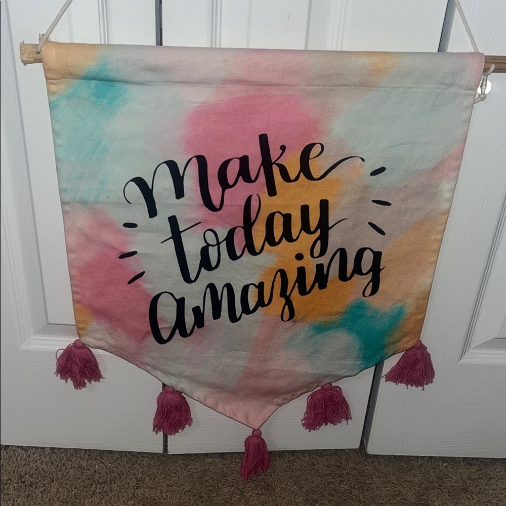 Cynthia Rowley Pastel Tapestry with Inspirational Quote